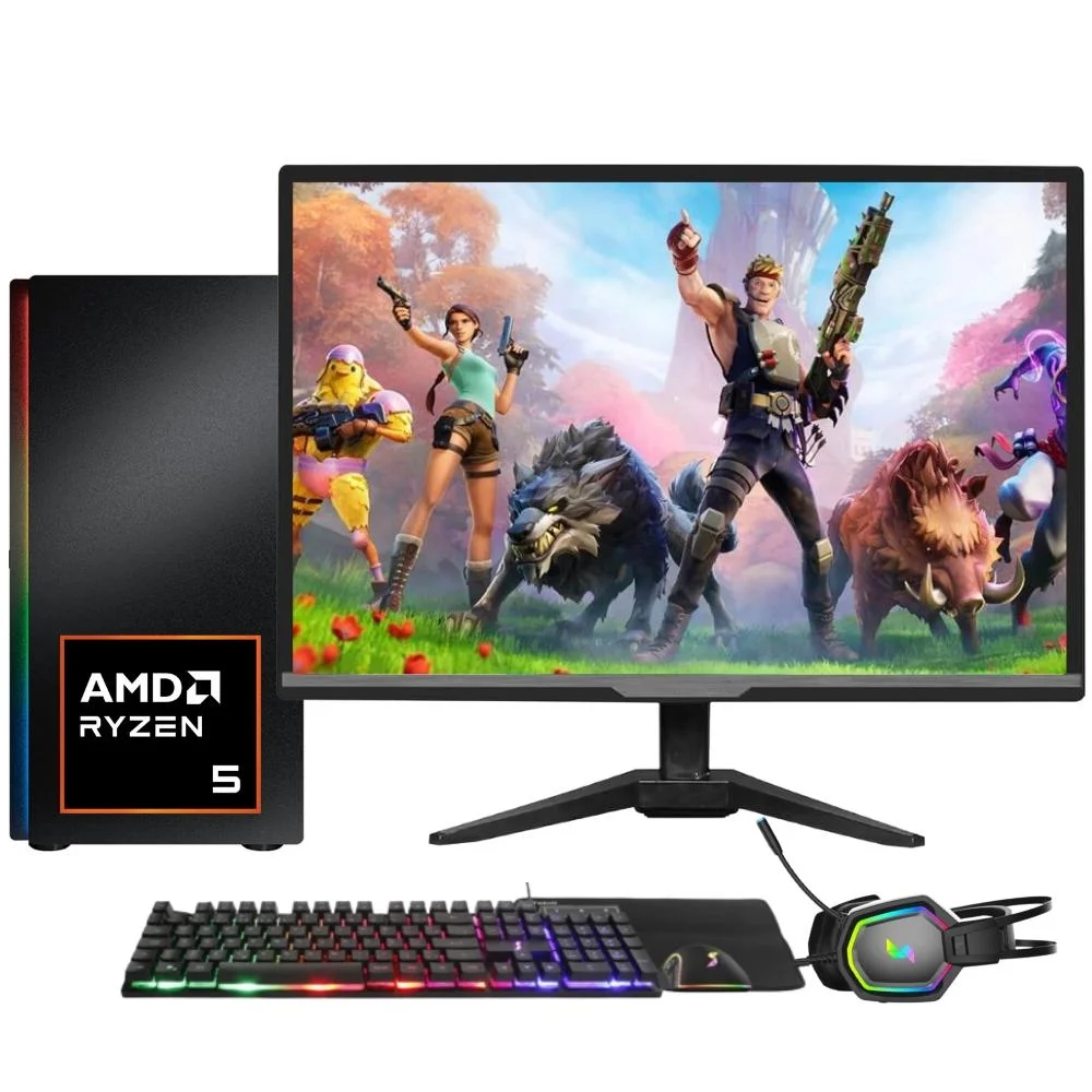 PC Gamer Completo Balão.info RGB AMD Ryzen 5 5600G,Gráficos Radeon VEGA 7, Monitor LED 20",Kit Gamer, 16GB DDR4, SSD 512GB, Fonte 500W SGX-0064A