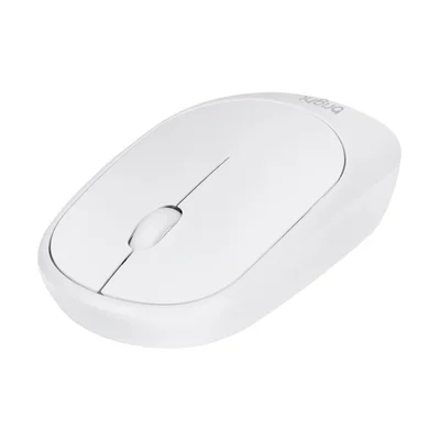 Mouse Sem Fio Bright, 1.000 DPI, USB 2.0, Wireless, Branco - Ms001