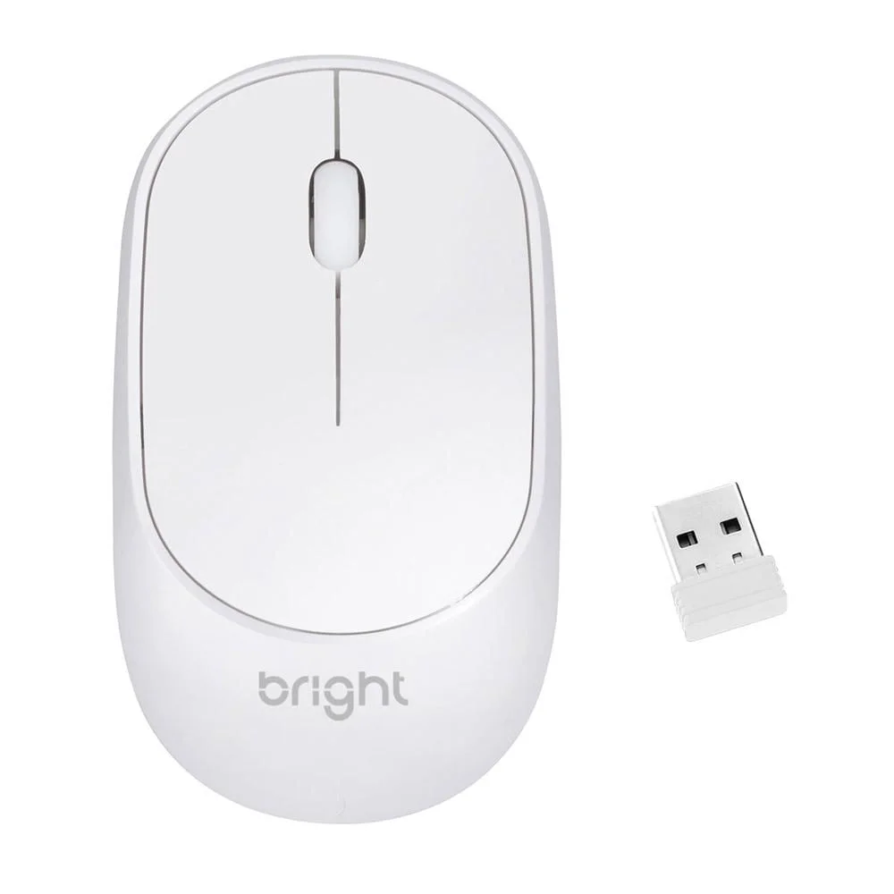 Imagem 5 de 5 do produto Mouse Sem Fio Bright, 1.000 DPI, USB 2.0, Wireless, Branco - Ms001