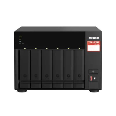 Storage Nas Qnap Ts-673a-8g, AMD Ryzen V1500b 2.2 Ghz, Memória 8GB, Máximo 64GB (2×32GB), 6 Baias Torre Sem HD