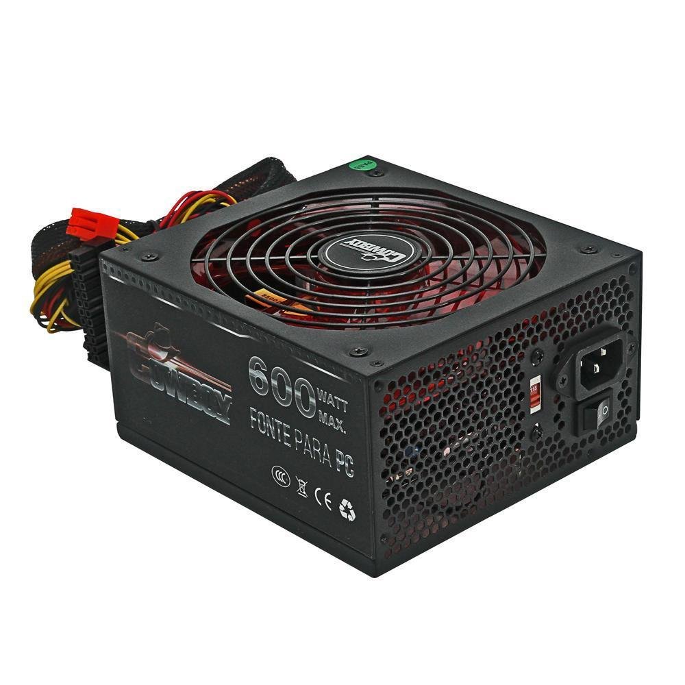 Imagem 3 de 4 do produto Fonte Knup Kp-535 Cowboy, 600W, ATX, Real
