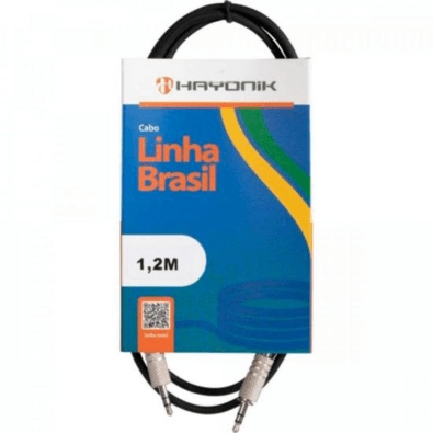 Cabo De Áudio Hayonik Linha Brasil, P2 Estéreo X P2 Estéreo, 1.2 Metros, Preto