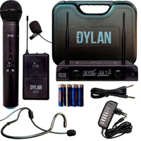 Microfone Sem Fio Duplo Dylan Udx-05 Bastão + Lapela, headset Profissional