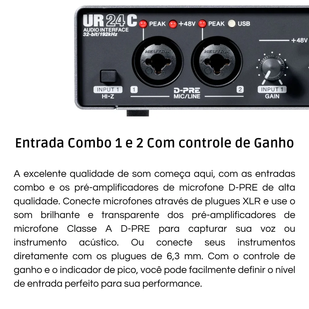 Interface De Áudio Yamaha Steinberg Ur24c KaBuM