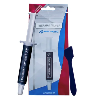 Pasta Térmica, Alta Condutividade Implastec, Thermal Silver 2g