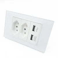 Tomada USB De Parede, 2 Tomadas De Energia 10a, 2 Módulos USB 2.0