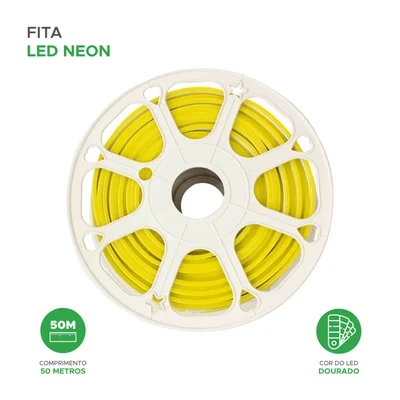 Mangueira LED Green, Flexível, 12v, 50 Metros, Neon Dourado — foto 2