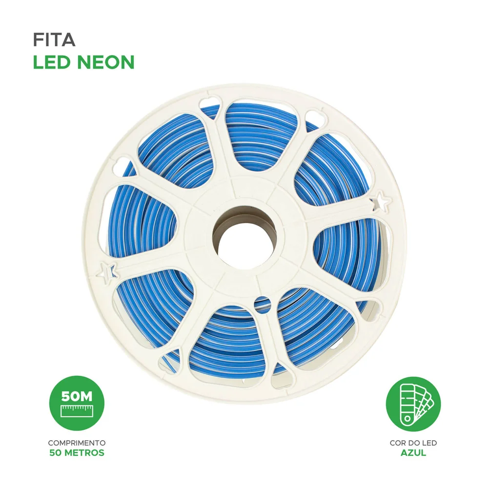 Imagem 2 de 2 do produto Mangueira LED Green, Flexível, 12v, 50 Metros, Neon Azul