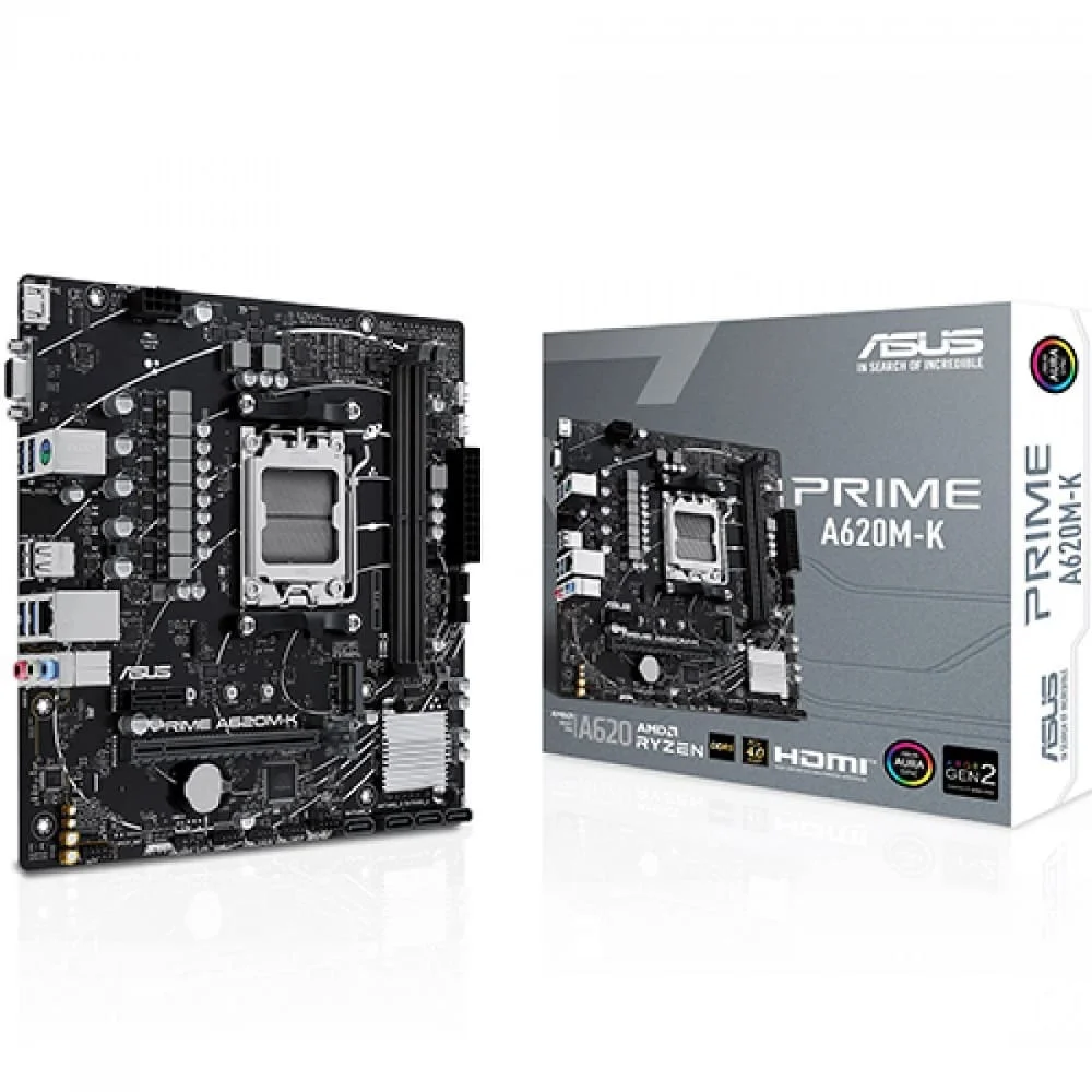 Placa Mãe Asus Prime A620m-k Am5, DDR5, MATX, HDMI Dp, VGA M.2, USB 3.2 4