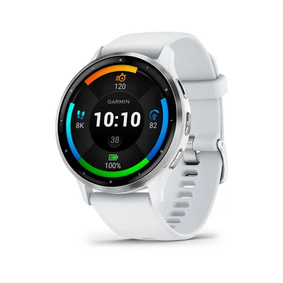 Smartwatch Garmin Venu 3 Music, 45mm, GPS, Tela 1.4", Bluetooth, Assistente de Voz, Branco