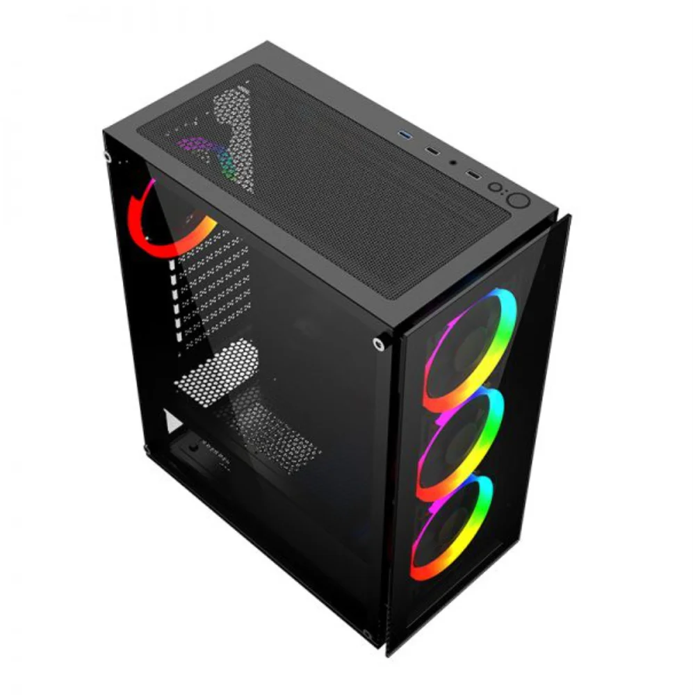 Imagem 5 de 5 do produto Gabinete Nexus Gamer Helium, Mid Tower, Acrílico Lateral, 3 Fans Frontais, Preto