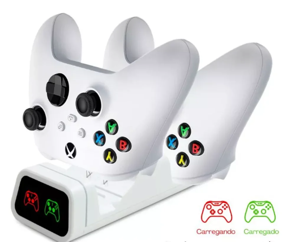 Imagem 3 de 5 do produto Carregador Base Para Controle Xbox One Series S E X, Branco