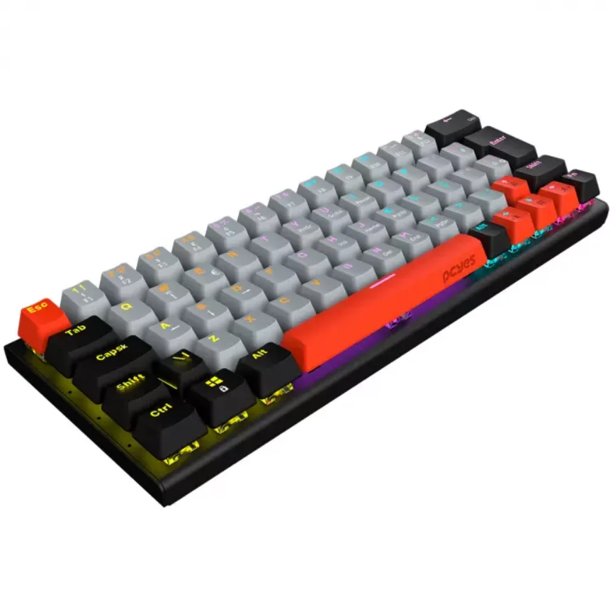 Imagem 2 de 5 do produto Teclado Gamer Mecânico 60% Pcyes Kuromori, Switch Outemu Red