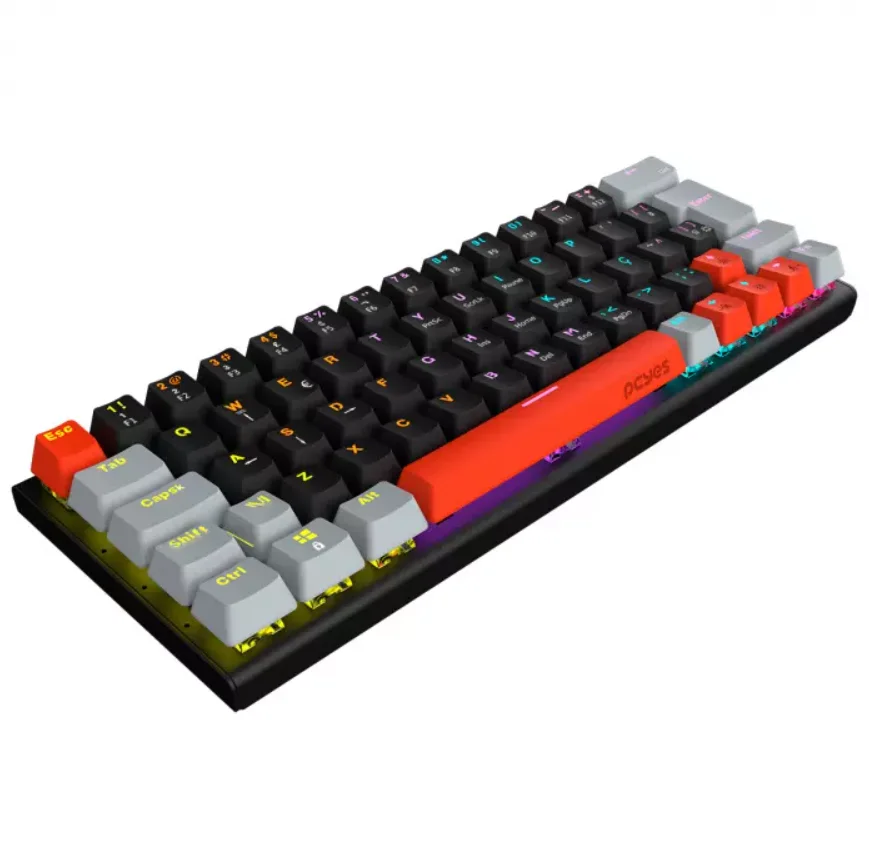 Imagem 4 de 5 do produto Teclado Mecânico Gamer Pcyes Kuromori, RGB, Switch Outemu Blue, layout 60%, ABNT2 - Ptkm60bl