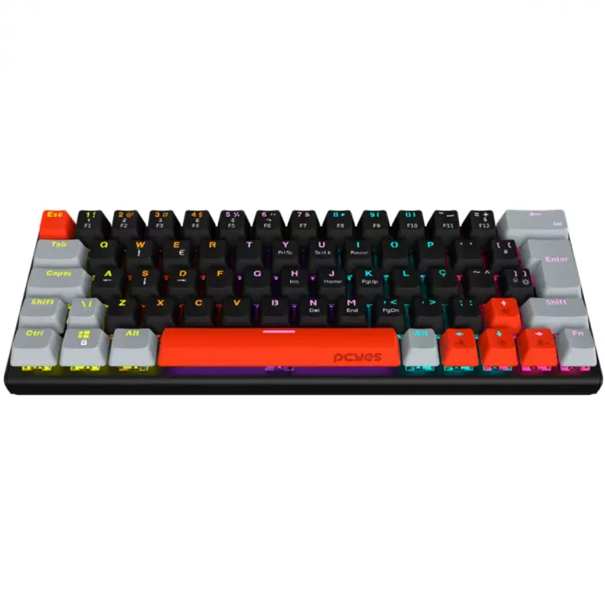 Imagem 5 de 5 do produto Teclado Mecânico Gamer Pcyes Kuromori, RGB, Switch Outemu Blue, layout 60%, ABNT2 - Ptkm60bl