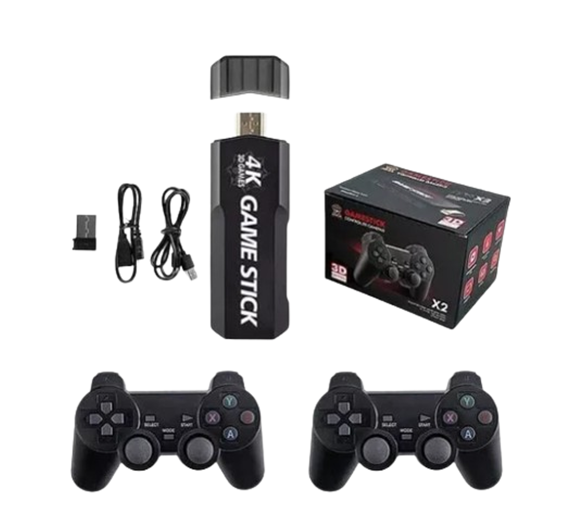 Video Game Stick Retrô, 30 Mil Jogos, HDMI, 4k, Portátil, 64GB, Wireless 2.4g