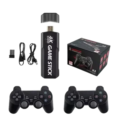 Video Game Stick Retrô, 30 Mil Jogos, HDMI, 4k, Portátil, 64GB, Wireless 2.4g