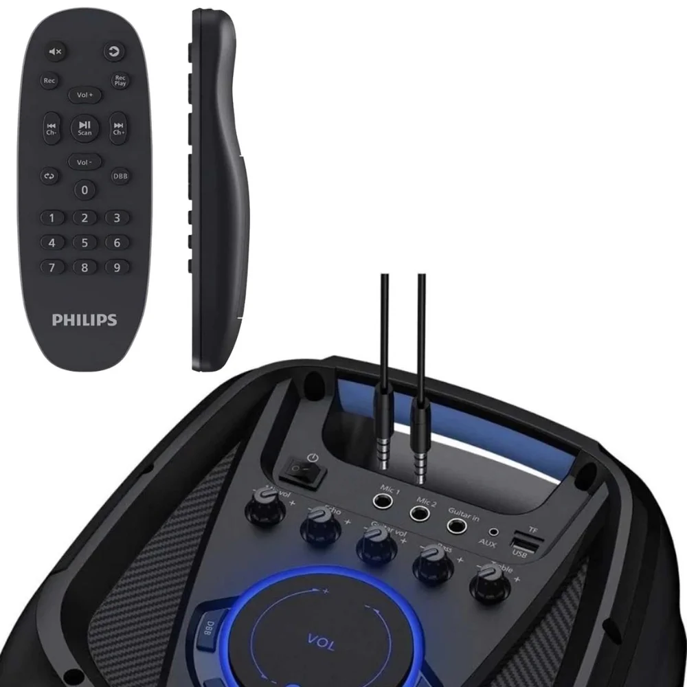 Imagem 5 de 5 do produto Caixa De Som Philips, Party Speaker Tax4209/78,  Ent Aux, Rád Fm, Bluetooth, 1300w, Pre