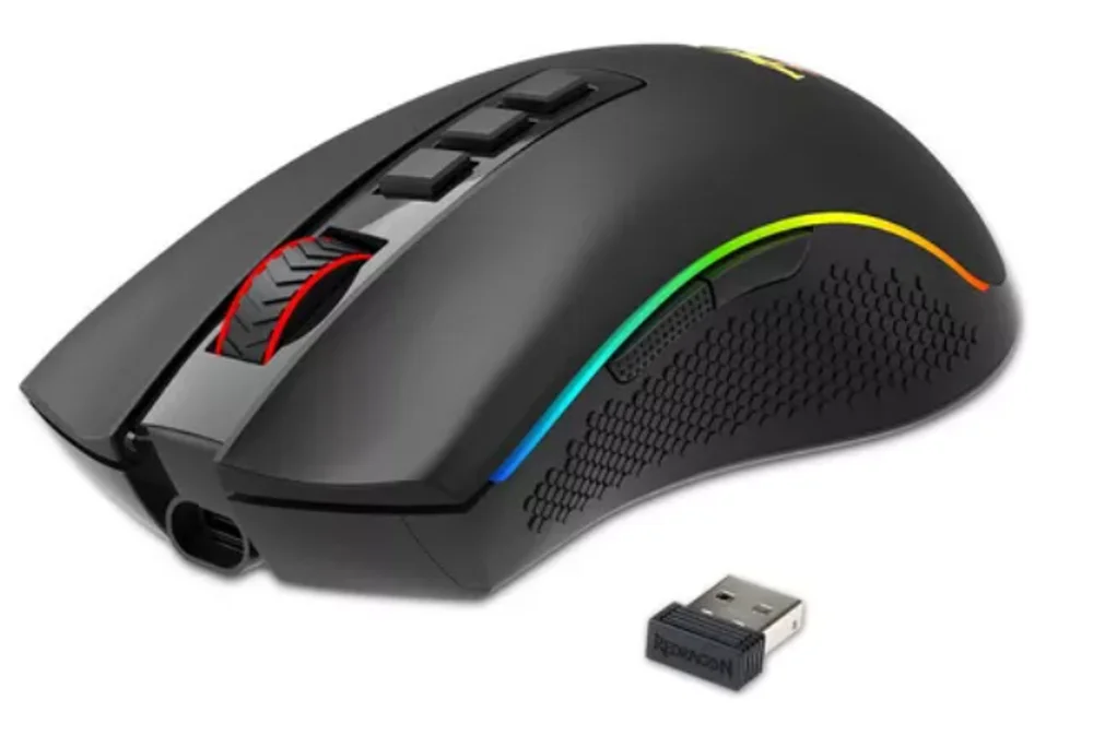 Imagem 3 de 5 do produto Mouse Gamer Redragon M711 Cobra, Sem Fio, Pro RGB, 16000 Dpi, Preto