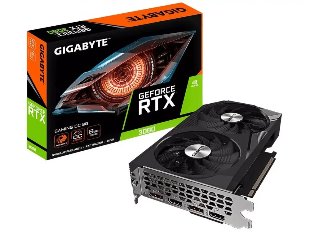 Placa De Vídeo RTX 3060 Gigabyte Gaming Oc, 8GB, GDDR6, 128bits