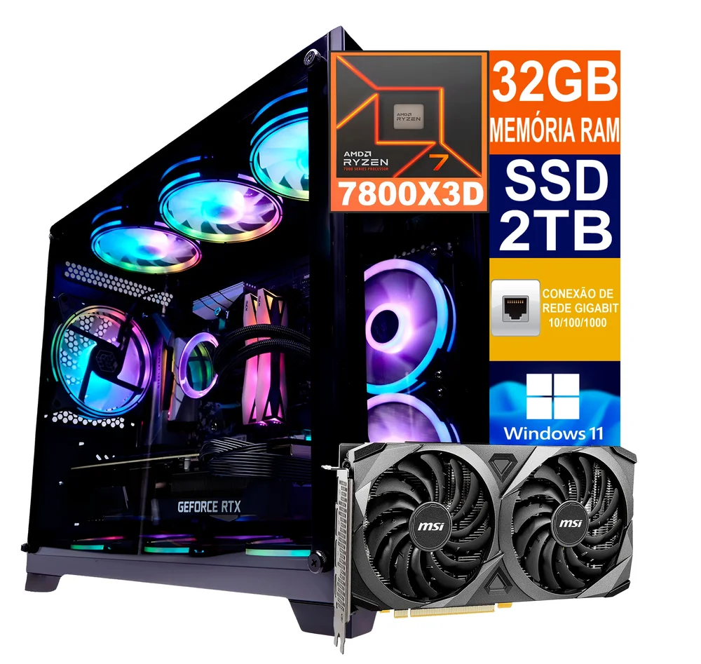 Pc Gamer Amd Ryzen 7 7800x3d 32GB RAM DDR5 KaBuM