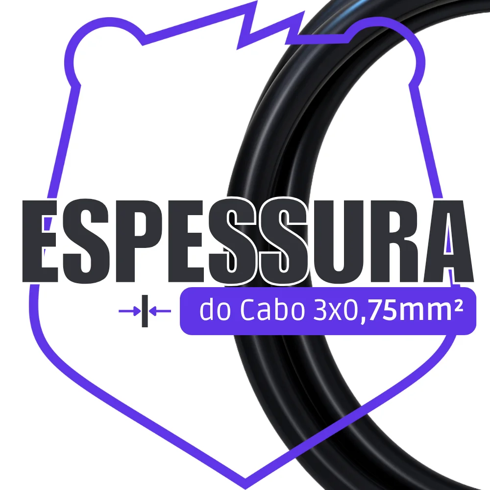 Imagem 2 de 3 do produto Cabo De Força C13 Para C14 10a 3x0,75mm 1,80 Metros