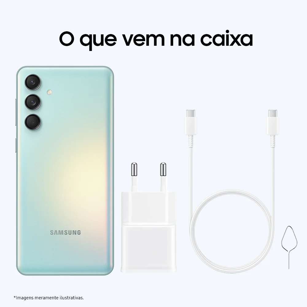 Imagem 2 de 4 do produto Smartphone Samsung Galaxy M55, 256GB,  8GB RAM, Câmera Tripla Até 50MP, Tela Super Amoled 6.7, Verde Claro