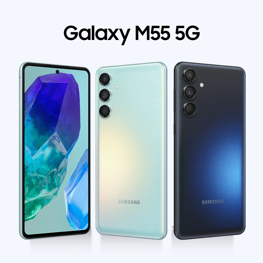 Imagem 3 de 4 do produto Smartphone Samsung Galaxy M55, 256GB,  8GB RAM, Câmera Tripla Até 50MP, Tela Super Amoled 6.7, Verde Claro