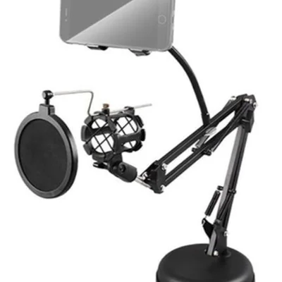 Suporte Mesa Celular, Greika, Microfone, Mini Pedestal Portátil 25-c