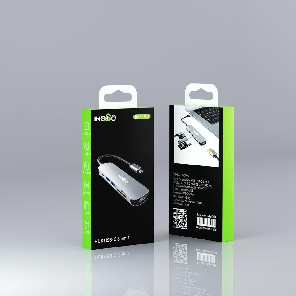 Imagem 2 de 3 do produto Hub 6 Em 1, USB-C 3.0, HDMI