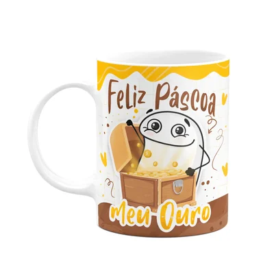 Caneca Flork Páscoa- Feliz Páscoa Meu Ouro