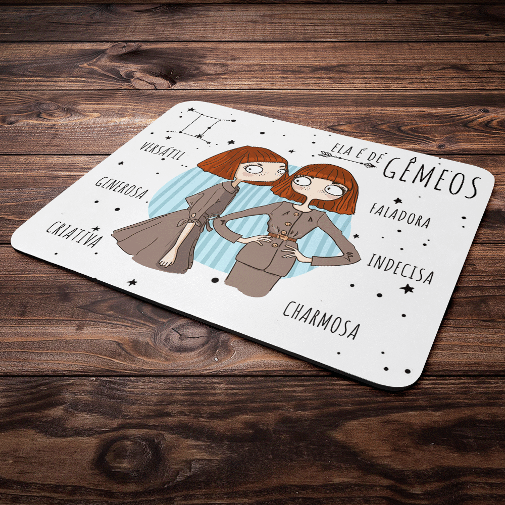 Imagem 3 de 3 do produto Mouse Pad Signos Girls - Ela É De Gêmeos