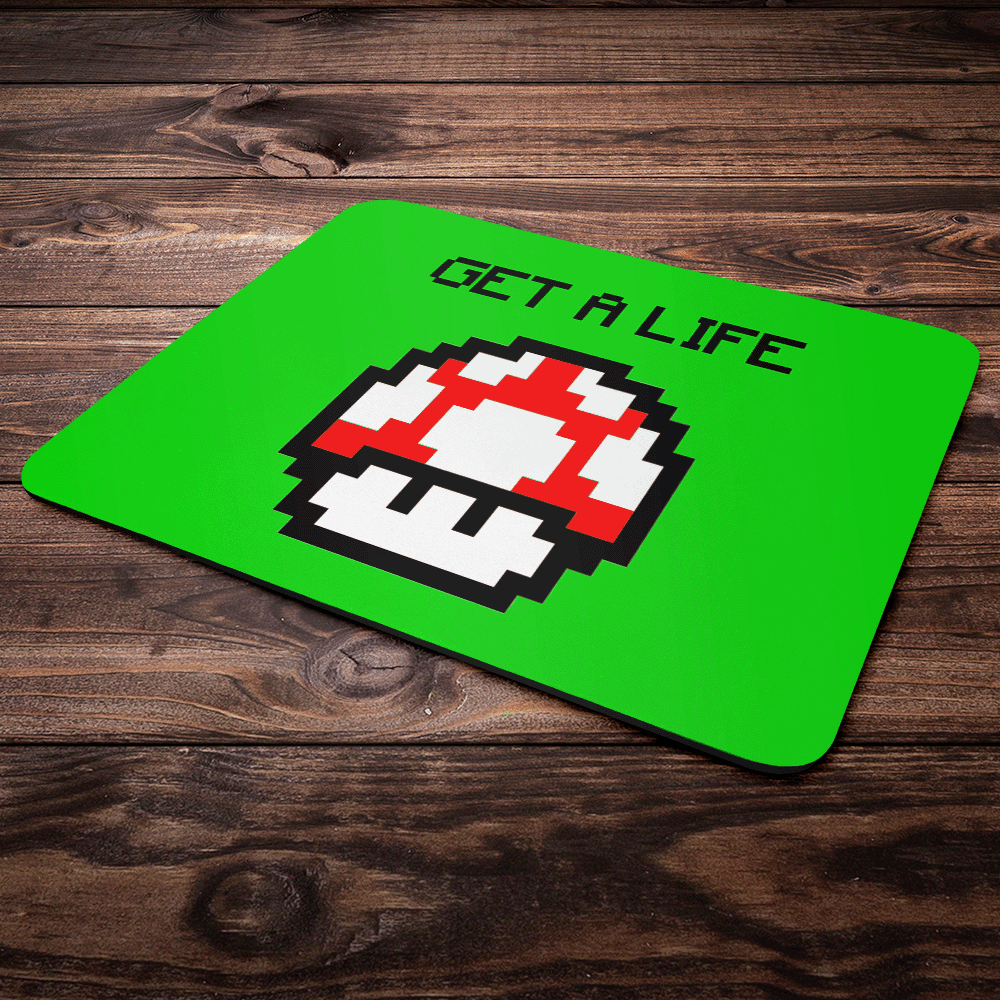 Mouse Pad Geek Gamer - Cogumelo Pixel Get A Life 2