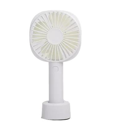 Mini Ventilador Portátil, Recarregável, Com Luz LED, USB, Branco