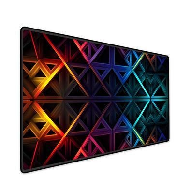 Mouse Pad Gamer Speed Extra Grande Profissional 90x40  - Geométrico Laranja Azul