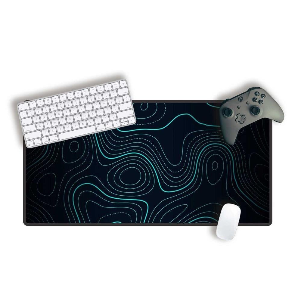 Mouse Pad Gamer Speed Extra Grande Profissional 90x40  - Geográfico Azul