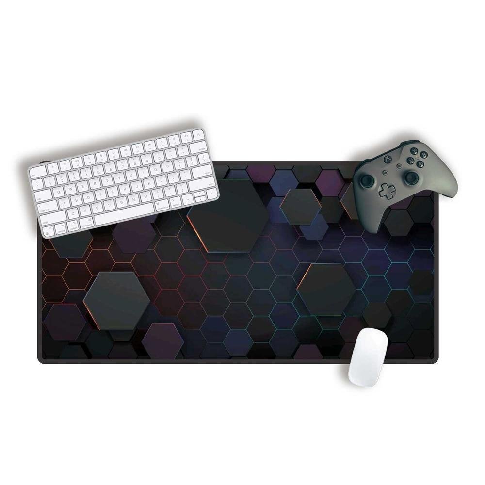 Mouse Pad Gamer Speed Extra Grande Profissional 100x50 - Hexagonal Flutuante Mouse Pad Gamer Speed Extra Grande Profissional 100x50 - Hexagonal Flutuante