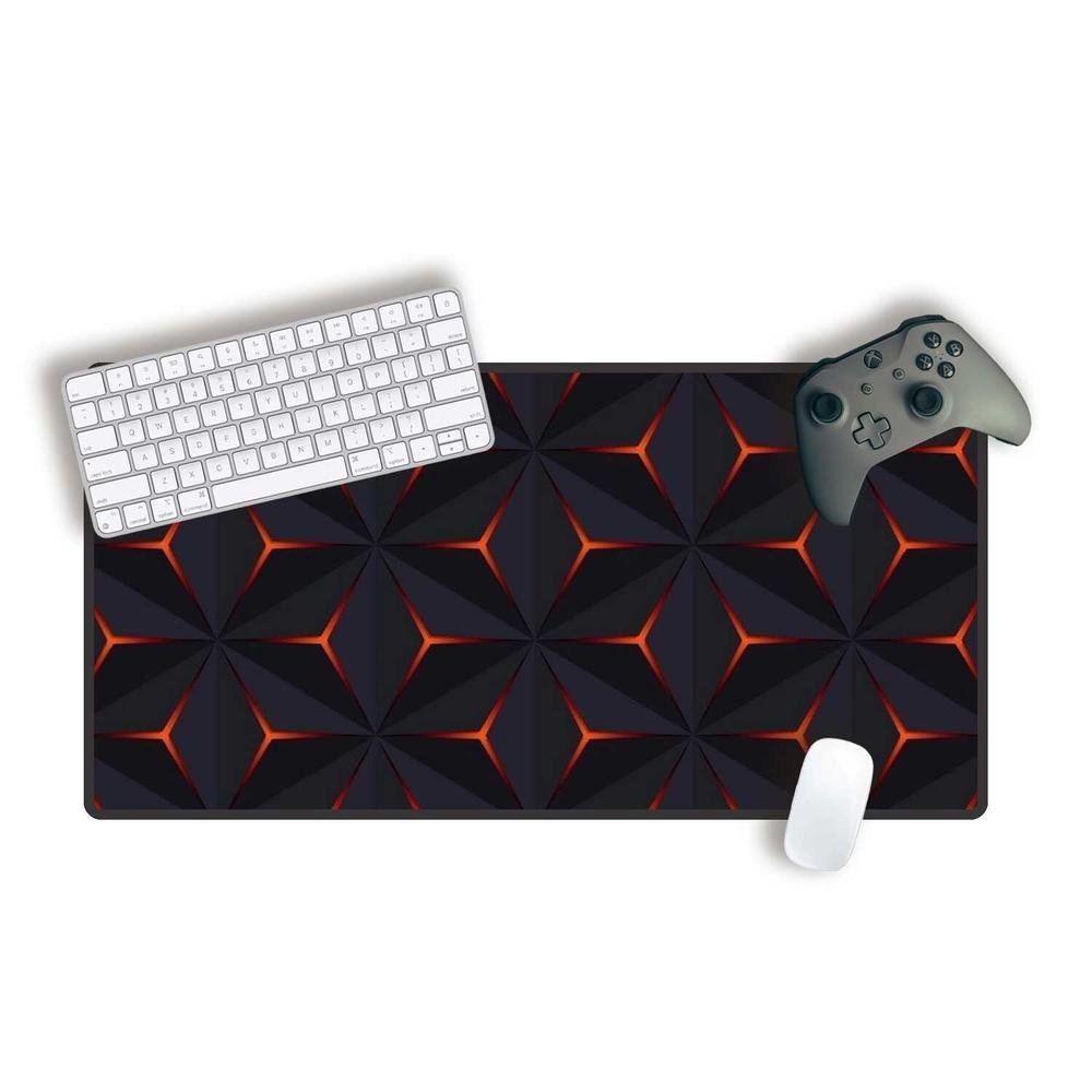 Mouse Pad Gamer Speed Extra Grande Profissional 90x40 - Caleidoscópio Laranja Mouse Pad Gamer Speed Extra Grande Profissional 90x40 - Caleidoscópio Laranja