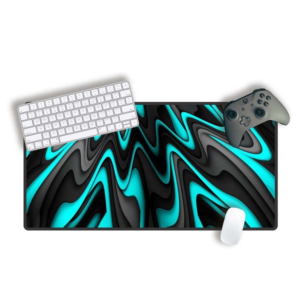 Mouse Pad Gamer Speed Extra Grande Profissional 90x50  - Aquarela Melting Blue