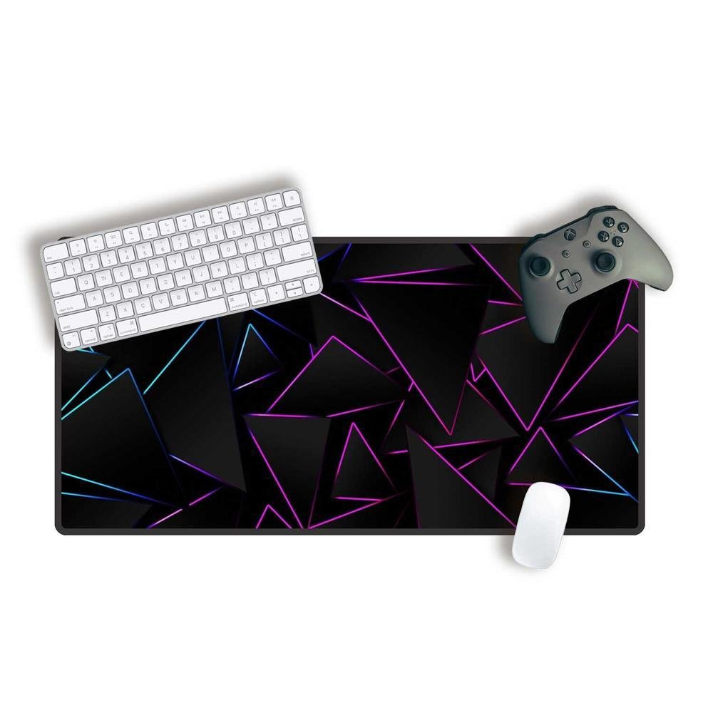 Mouse Pad Gamer Speed Extra Grande Profissional 90x50 - Triangulos Neon Roxo Mouse Pad Gamer Speed Extra Grande Profissional 90x50 - Triangulos Neon Roxo