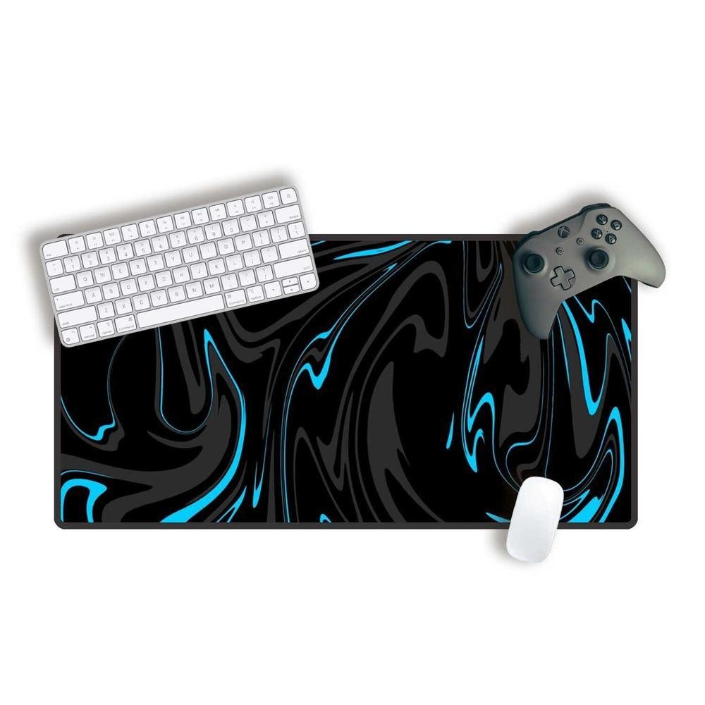 Mouse Pad Gamer Speed Extra Grande Profissional 80x40  - Aquarela Cinza Ciano