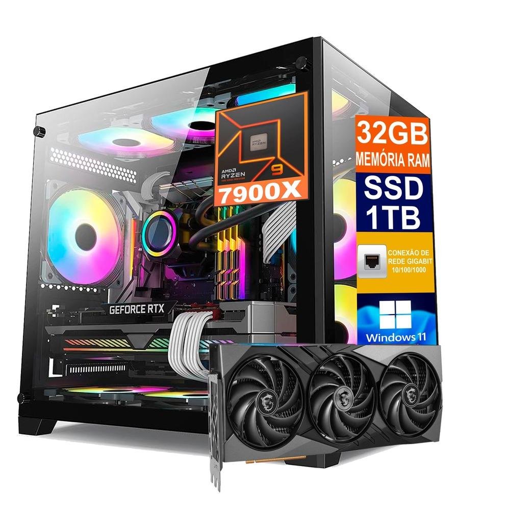 Pc Gamer Amd Ryzen 9 32GB SSD 1TB M2 Nvme KaBuM