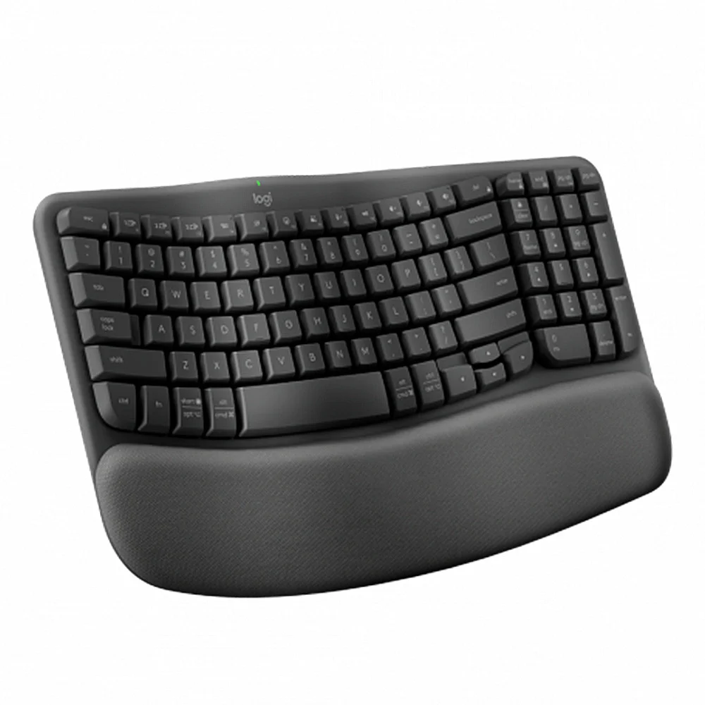 Imagem 3 de 5 do produto Teclado Logitech Wave Keys, Sem Fio, USB, Ergonômico, Preto Us - 920-012281