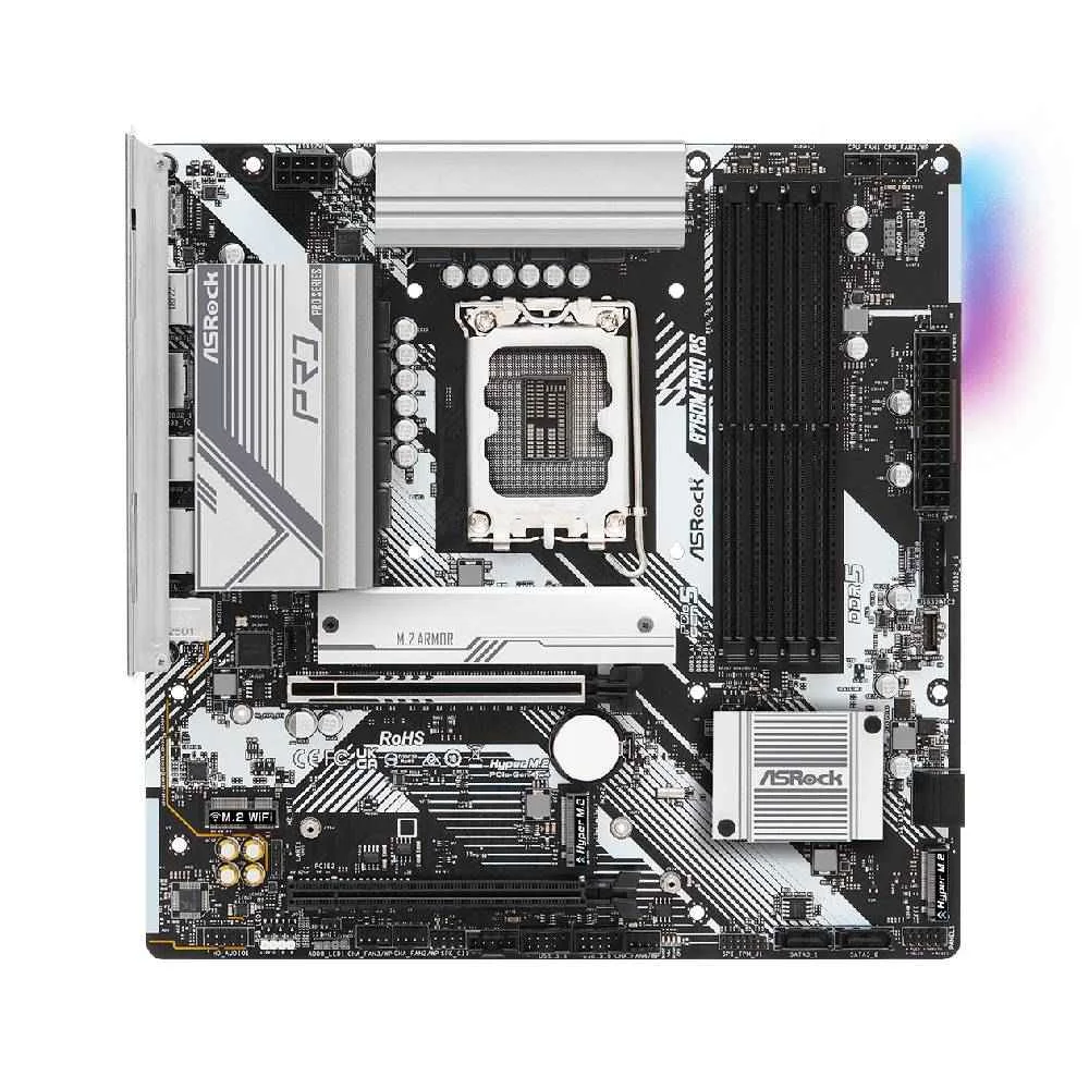 Imagem 3 de 5 do produto Placa Mãe Asrock B760m Pro Rs LGA  1700 4xDDR5 Chipset Intel B760 Matx
