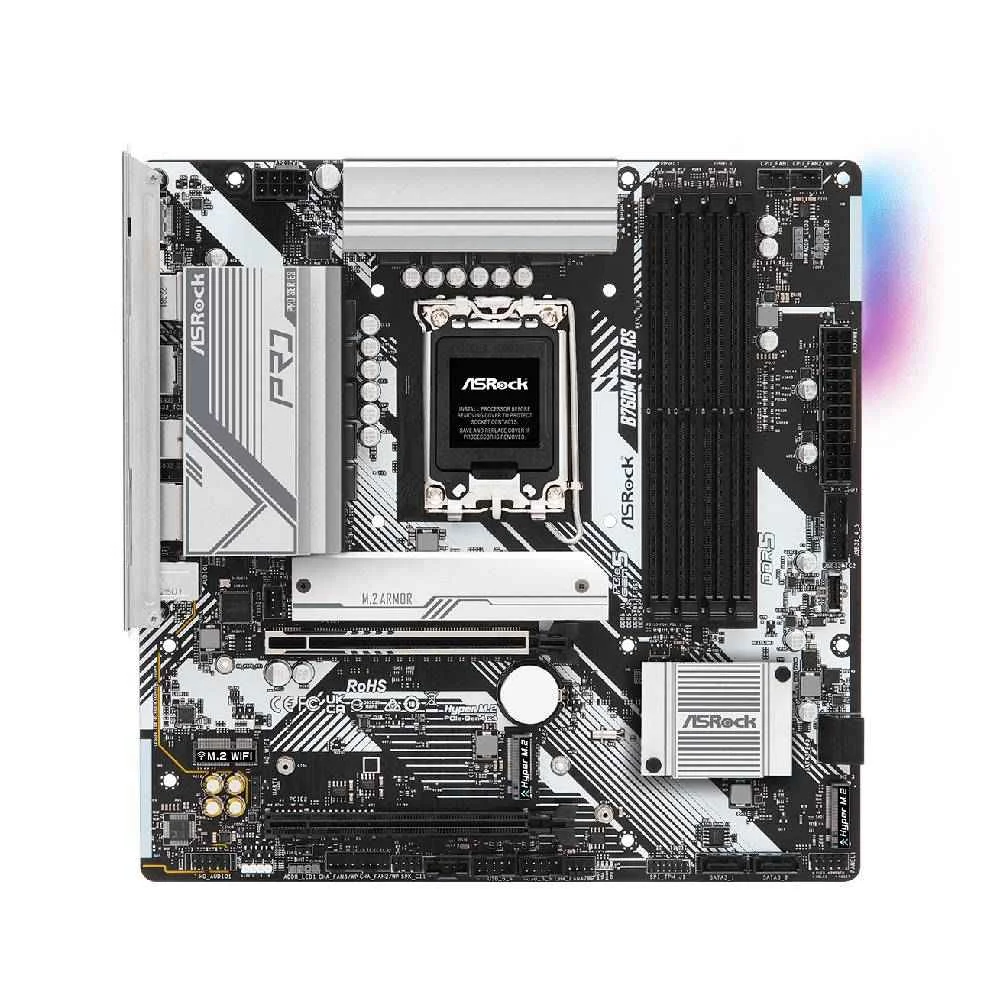 Imagem 4 de 5 do produto Placa Mãe Asrock B760m Pro Rs LGA  1700 4xDDR5 Chipset Intel B760 Matx