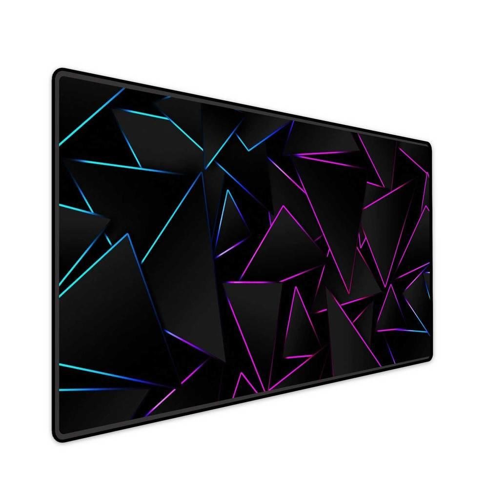 Mouse Pad Gamer Speed Extra Grande Desk Pad Profissional Premium Com Borda Costurada 90x40 - Triangulo Neon Roxo Mouse Pad Gamer Speed Extra Grande Desk Pad Profissional Premium Com Borda Costurada 90x40 - Triangulo Neon Roxo