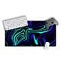 Mouse Pad Gamer Speed Extra Grande Desk Pad Profissional Premium Com Borda Costurada 80x40  - Aquarela Ciano Roxo