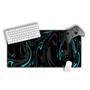 Mouse Pad Gamer Speed Extra Grande Desk Pad Profissional Premium Com Borda Costurada 100x50  - Aquarela Cinza Ciano