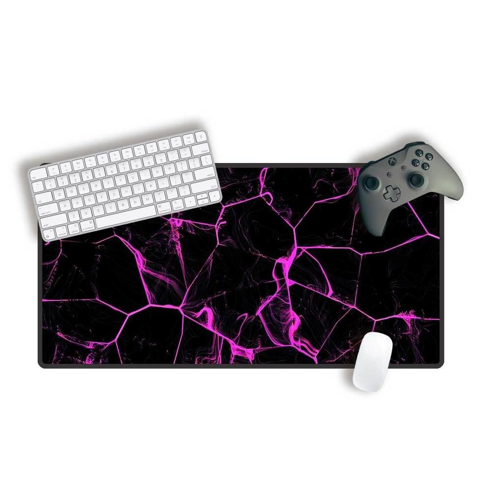 Mouse Pad Gamer Speed Extra Grande Profissional 70x30  - Linhas Abstratas Roxas