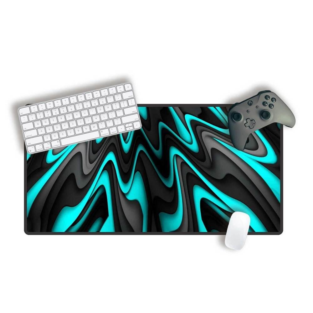 Mouse Pad Gamer Speed Extra Grande Desk Pad Profissional Premium Com Borda Costurada 100x50 - Aquarela Melting Blue Mouse Pad Gamer Speed Extra Grande Desk Pad Profissional Premium Com Borda Costurada 100x50 - Aquarela Melting Blue